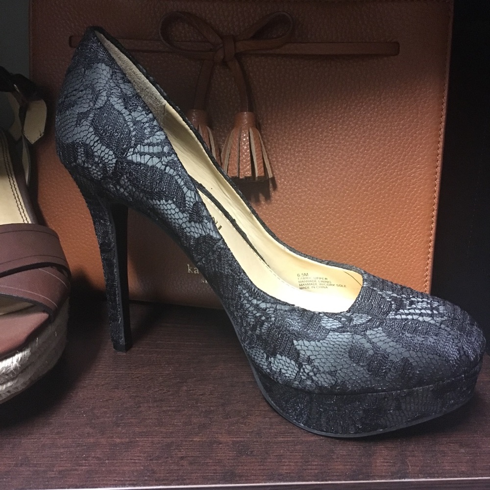 Black Lace Platform Shoes